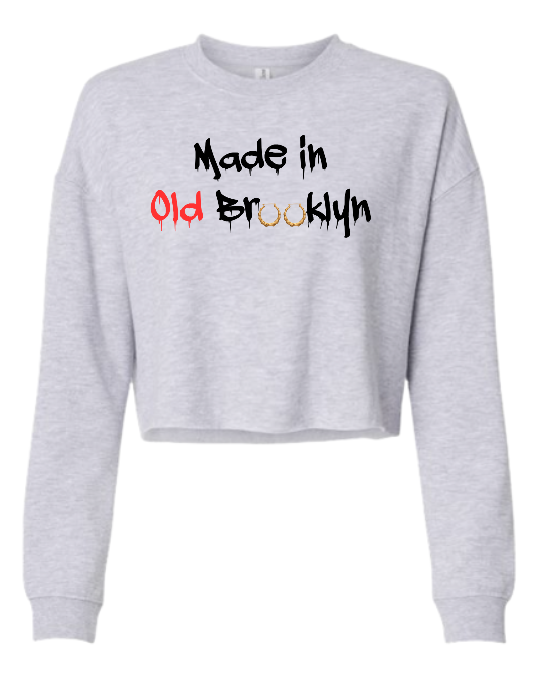 Bamboo Earring - Long Sleeved Crop Top Sweatshirt