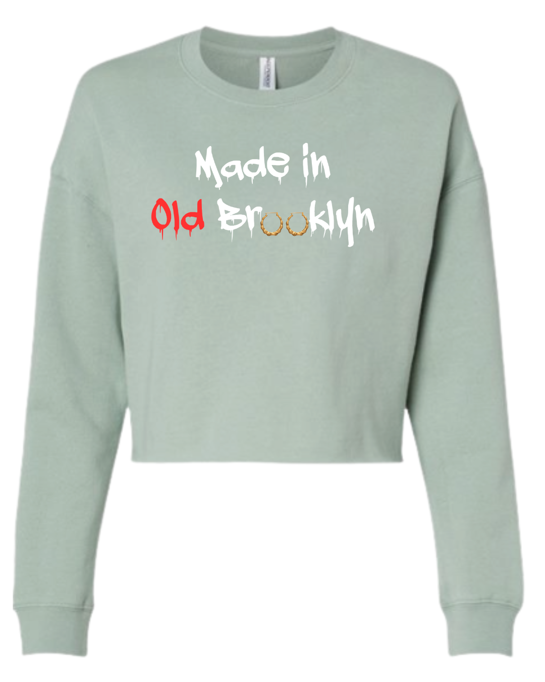 Bamboo Earring - Long Sleeved Crop Top Sweatshirt