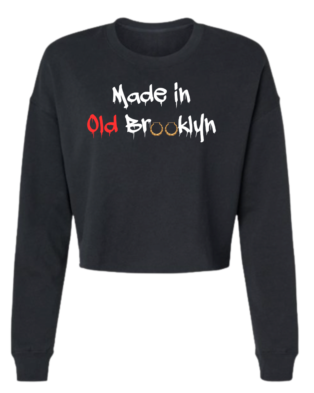 Bamboo Earring - Long Sleeved Crop Top Sweatshirt