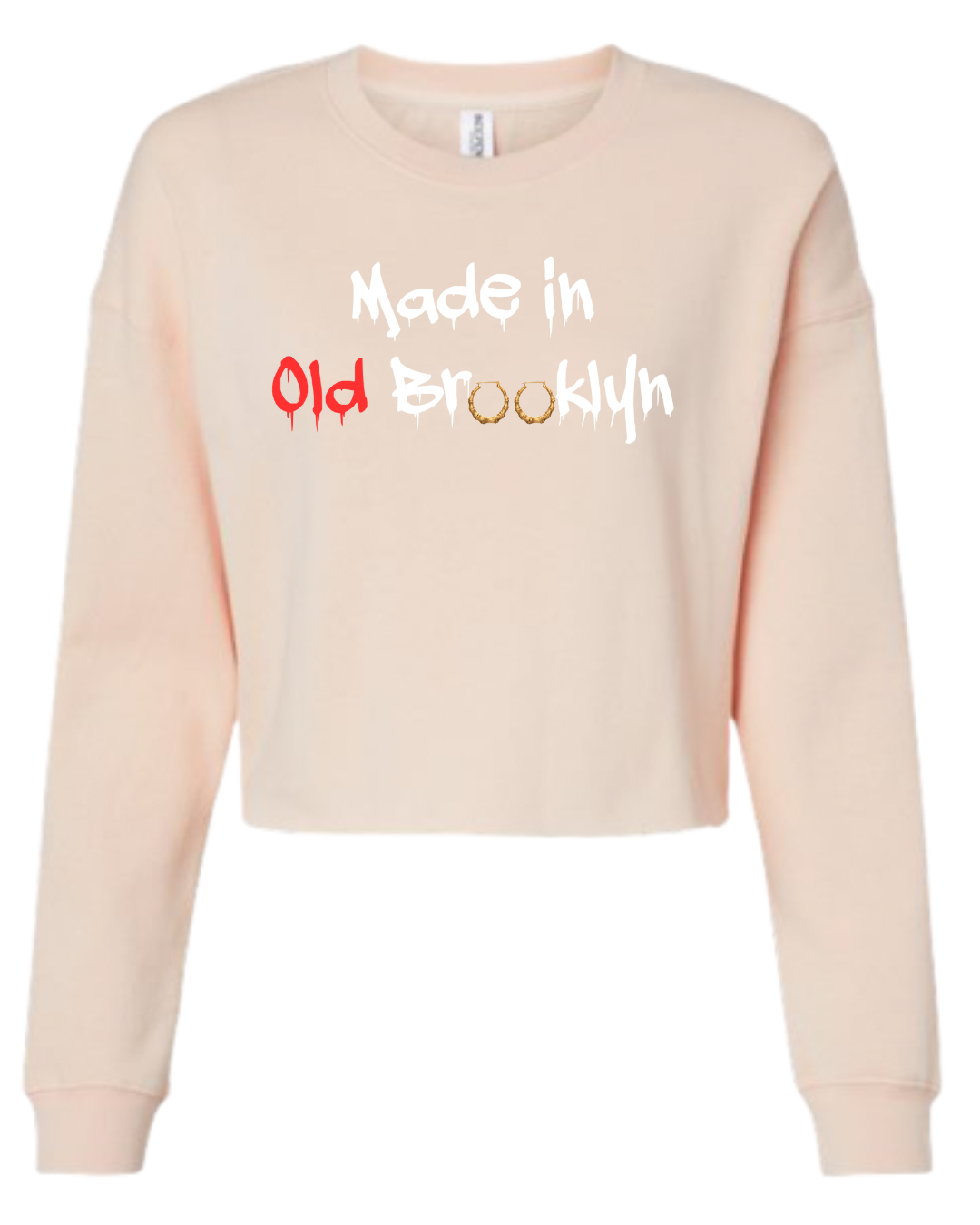 Bamboo Earring - Long Sleeved Crop Top Sweatshirt