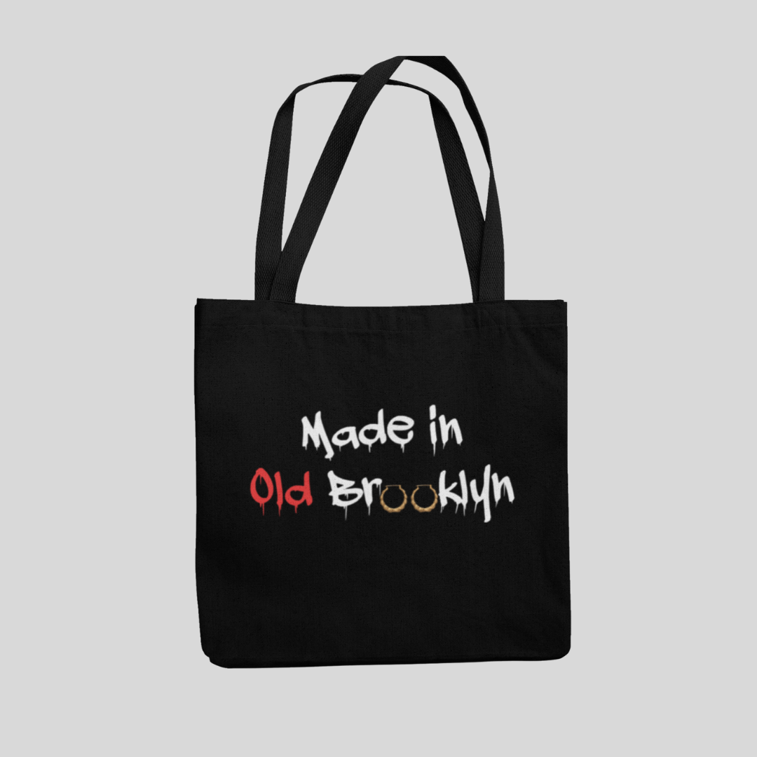 Bamboo Earrings/Made in Old Brooklyn Tote Bag